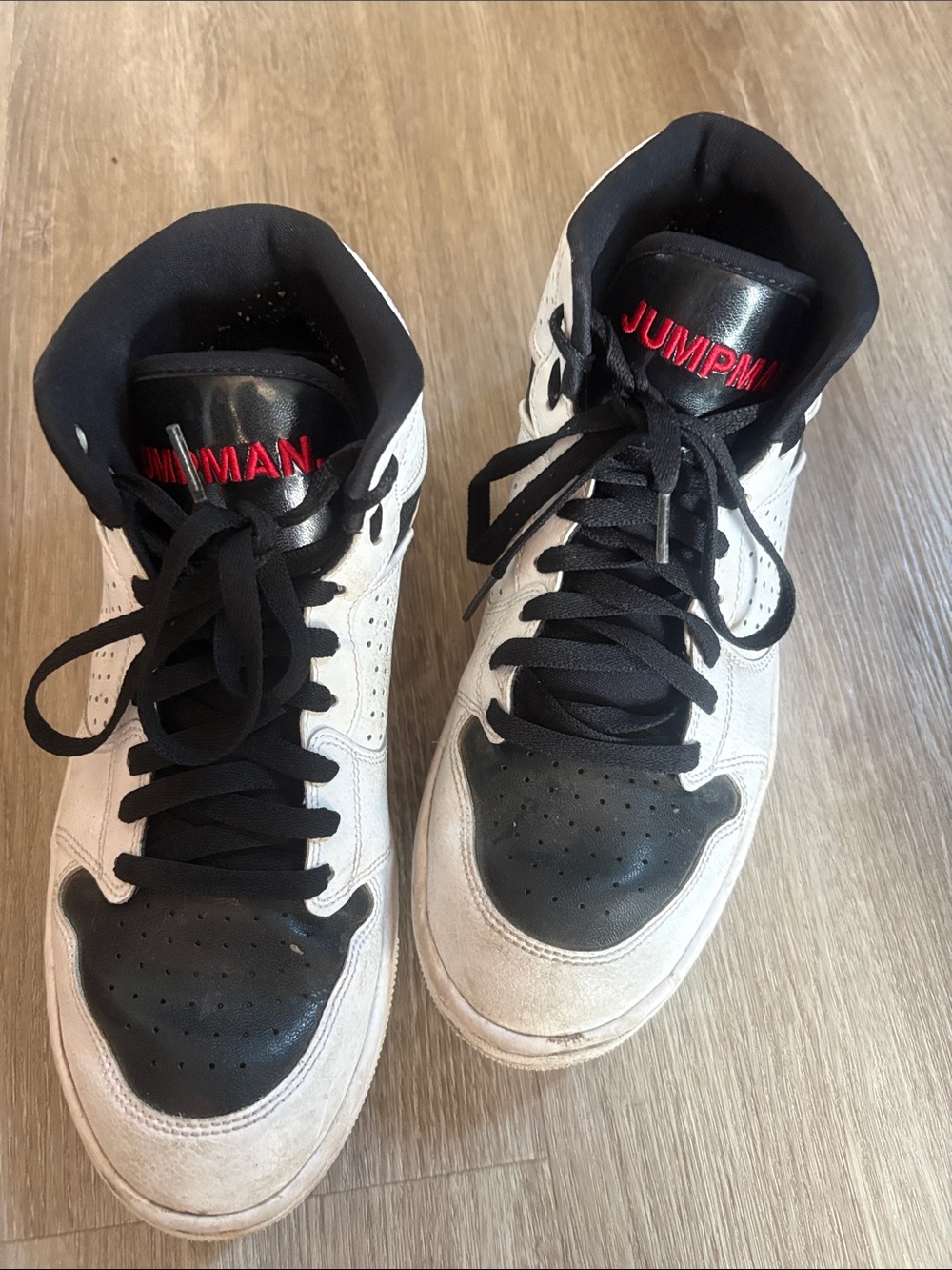 Jump Men's Black, White & Red High-Top Athletic Sneakers